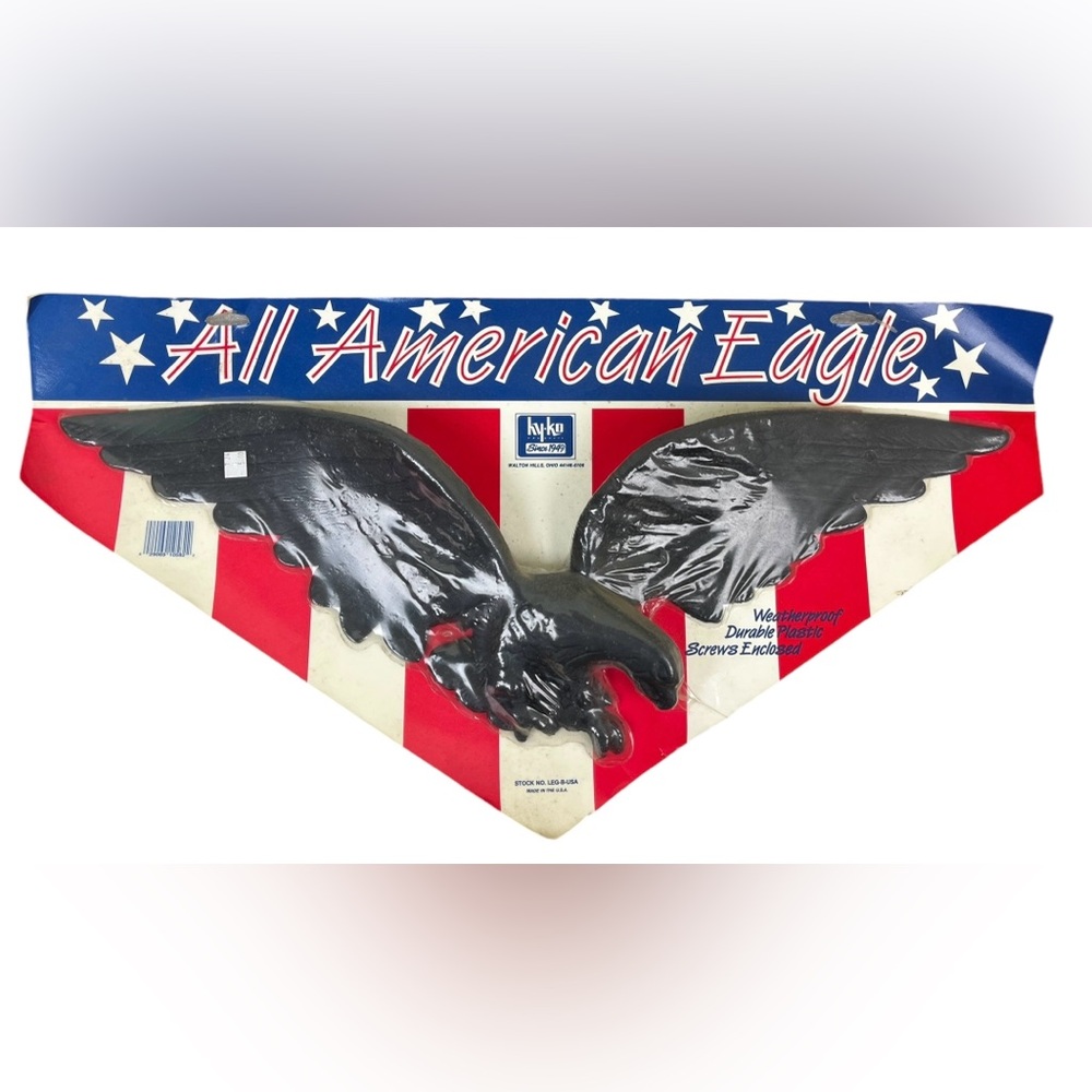 Vintage Hy Ko LARGE 27” USA Patriot Black American Bald Eagle Outdoor Hanging